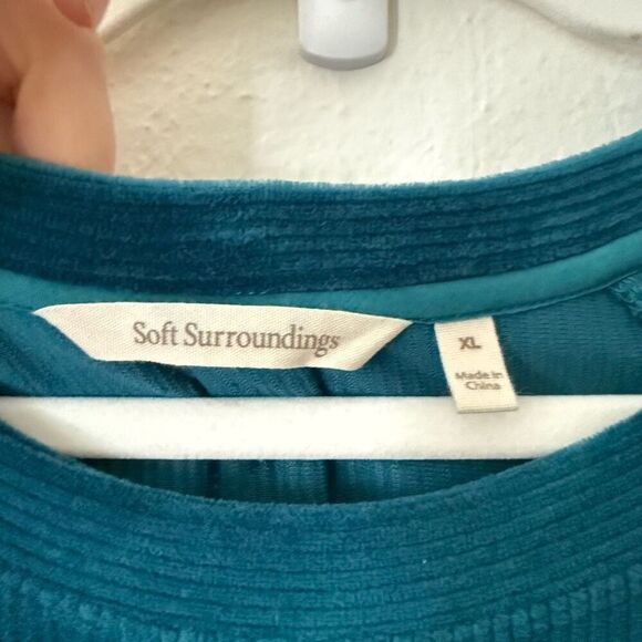 Soft Surroundings Women's Size XL Blue Caroline Pullover Crewneck Ribbed Sweater - Picture 7 of 10